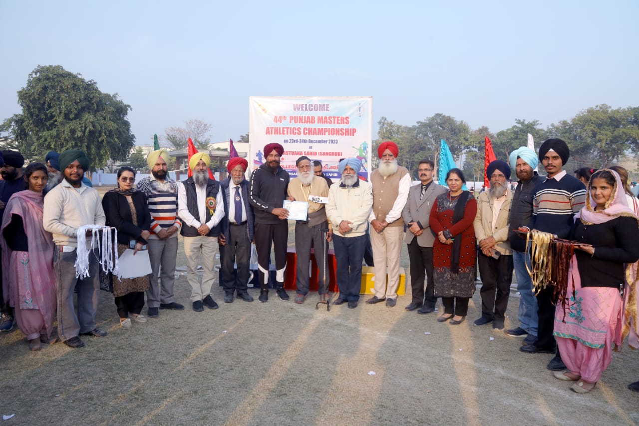 44ਵੀਂ ਪੰਜਾਬ ਮਾਸਟਰ ਅਥਲੈਟਿਕ ਚੈਂਪੀਅਨਸ਼ਿੱਪ ਸ਼ਾਨੋਂ ਸ਼ੌਕਤ ਨਾਲ ਸੰਪੰਨ